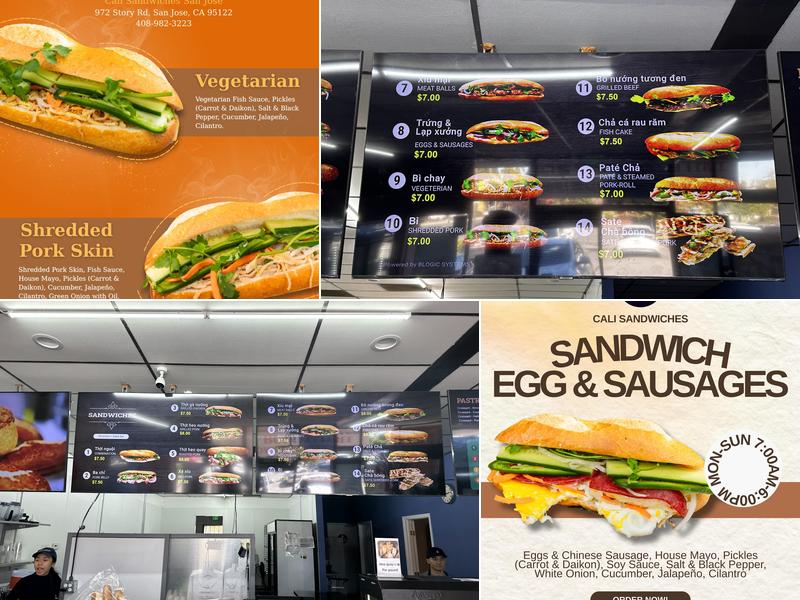 Cali Sandwiches Menu
