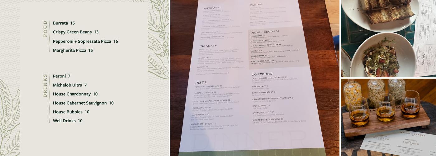 Laurel Restaurant Menu