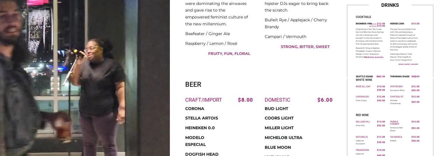 W XYZ Bar @Aloft Chattanooga Hamilton Place Menu