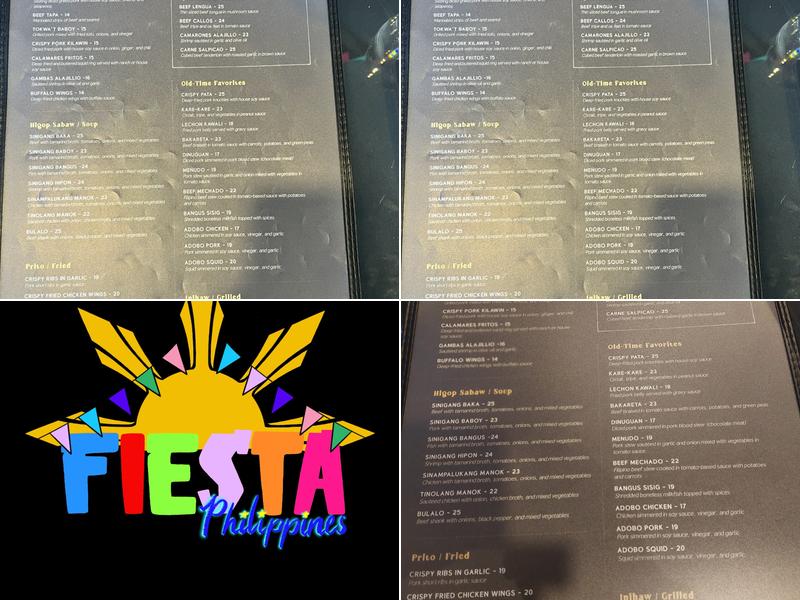 FIESTA PHILIPPINES Menu