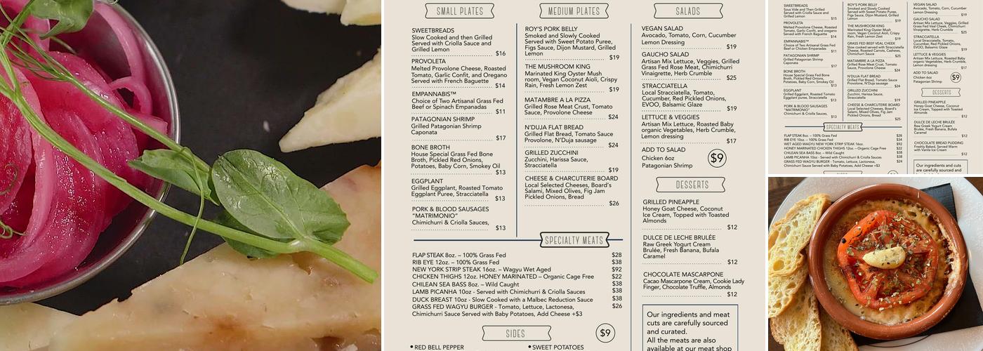 Gaucho Ranch Grill and Wines Menu