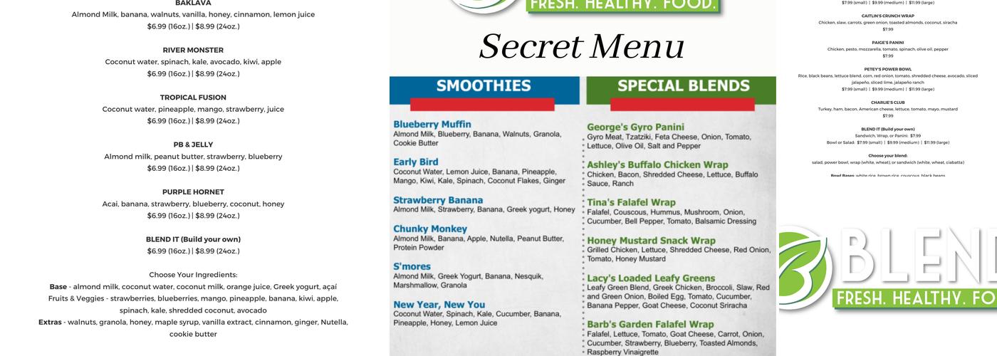 Blend Riverwalk Menu