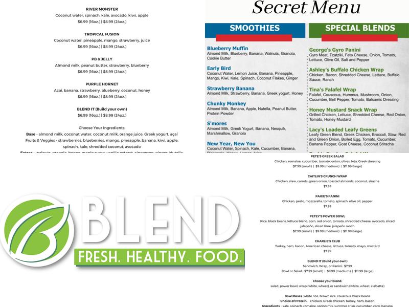 Blend Riverwalk Menu
