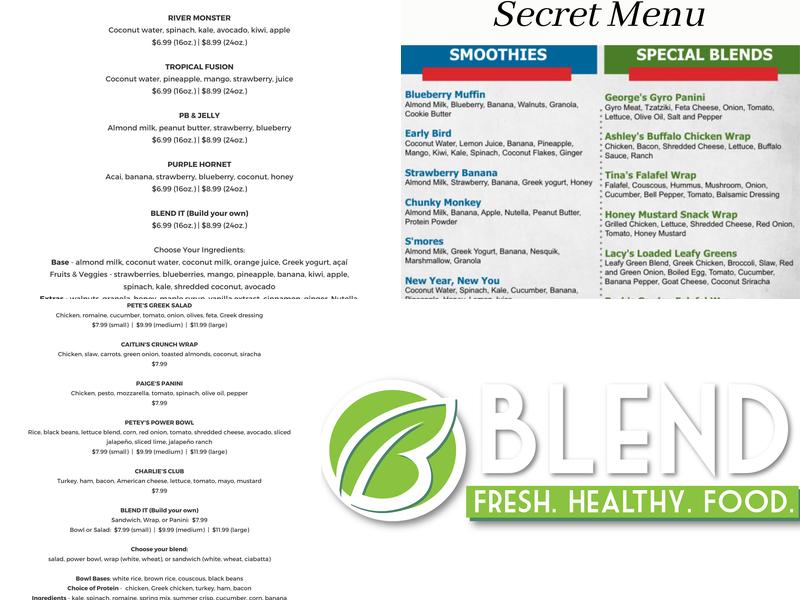 Blend Riverwalk Menu