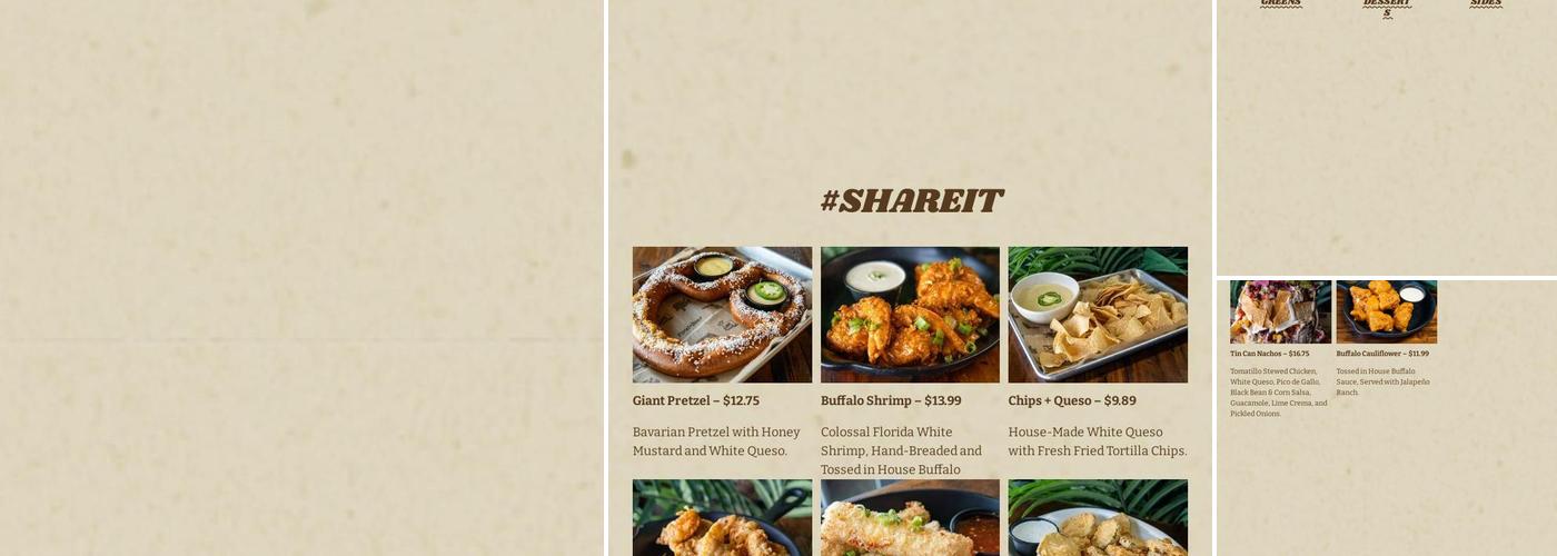 FOOD+BEER - Rosemary District, Downtown Sarasota Menu