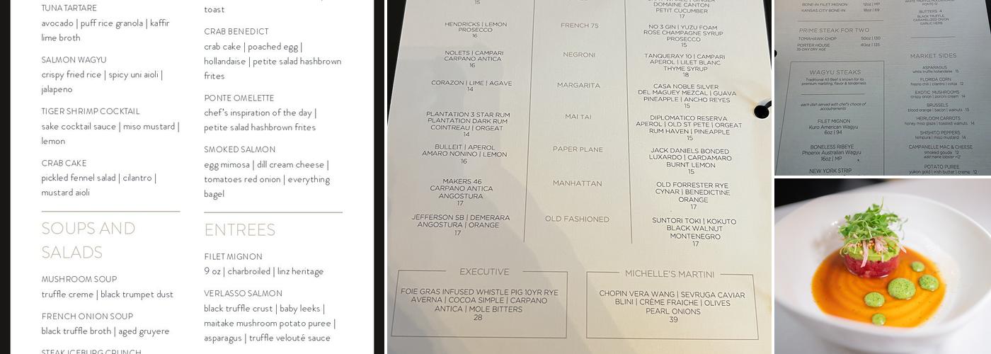 Ponte Modern American Menu