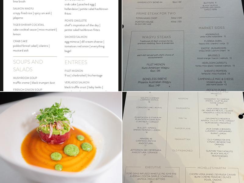 Ponte Modern American Menu