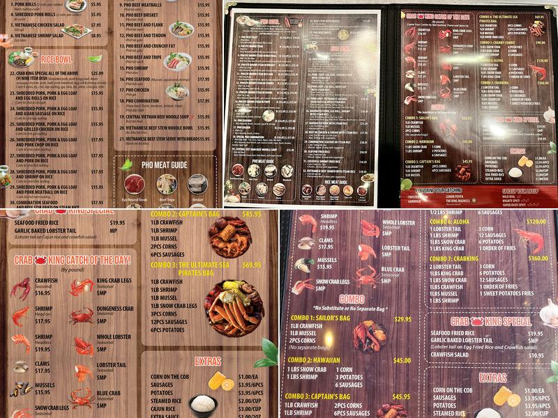 Crab King Pholicious Restaurant Menu