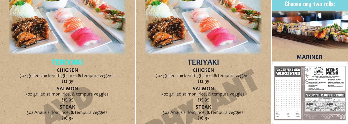 Trapper's Sushi - Enumclaw Menu
