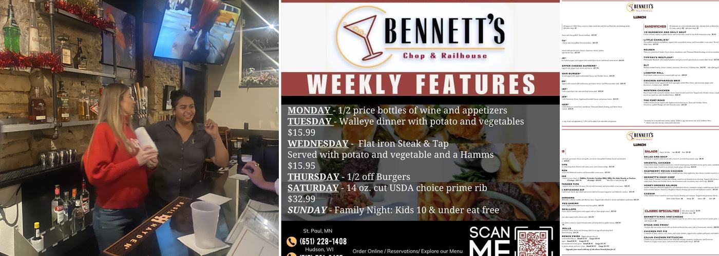 Bennett's Chop & Railhouse - Hudson Menu