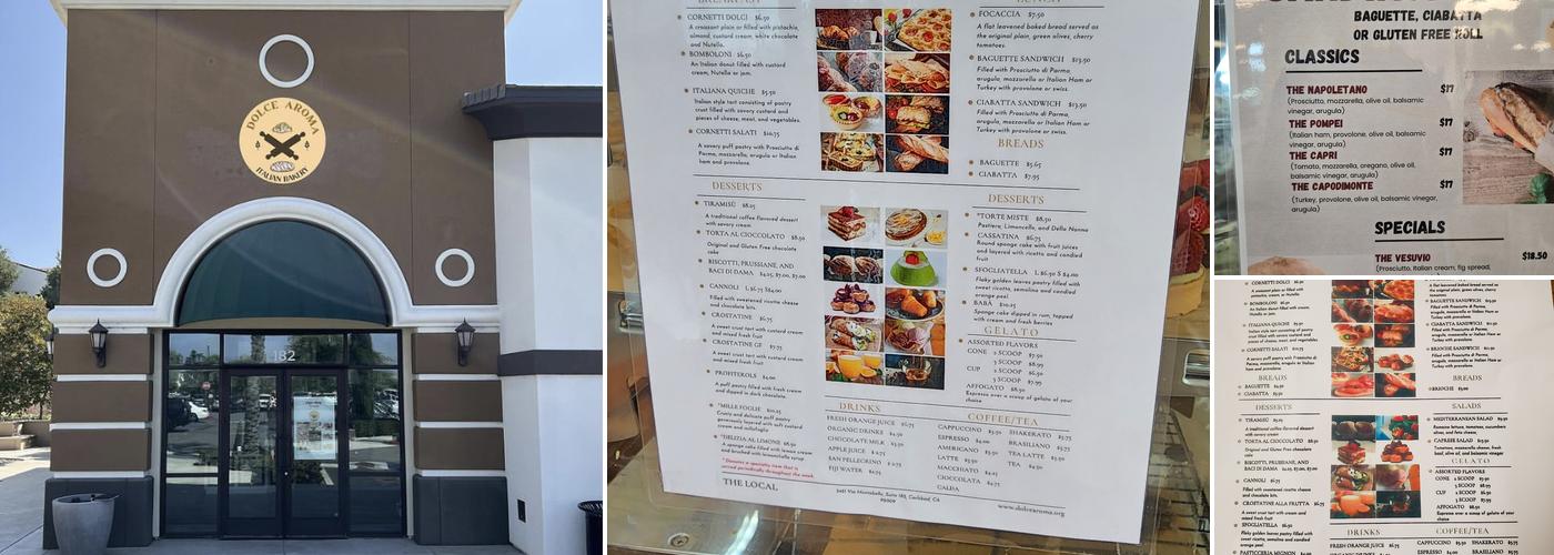 Dolce Aroma Italian Bakery Menu