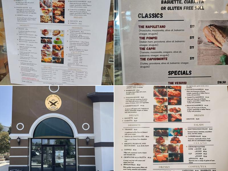 Dolce Aroma Italian Bakery Menu