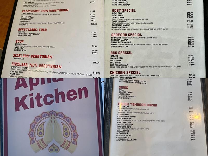 Apna Kitchen Menu