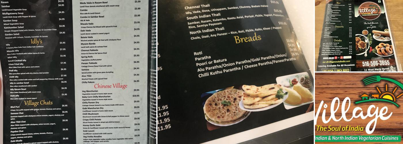 Village - The Soul of India Menu