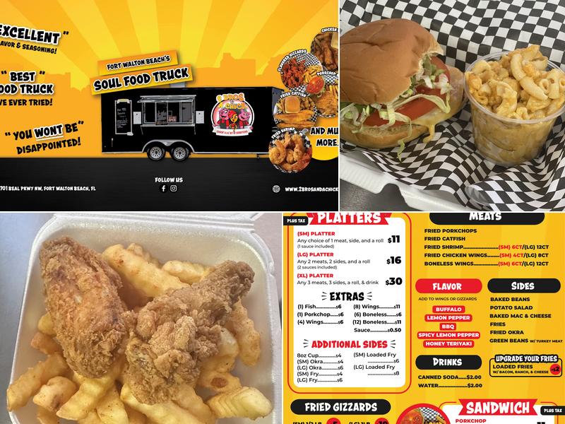 2 Bros & A Chick Menu