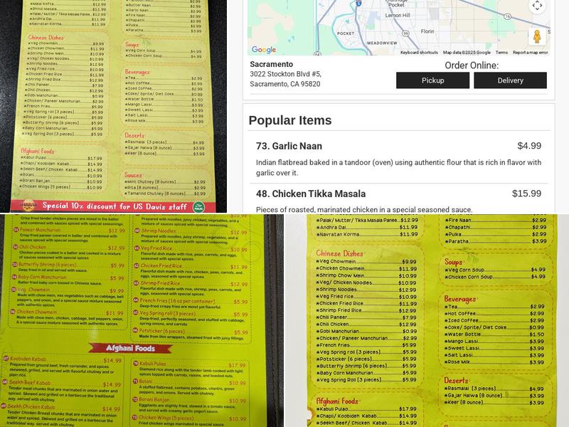 Darbar Halal Restaurant Menu