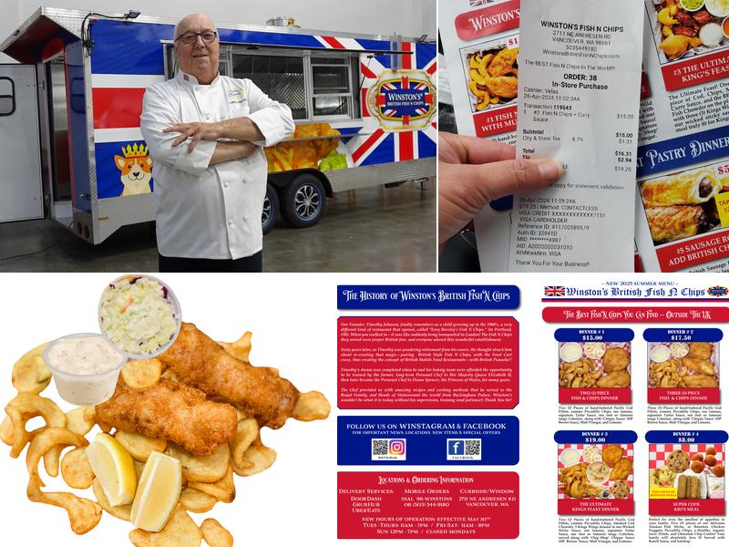 Winston's British Fish N Chips Menu