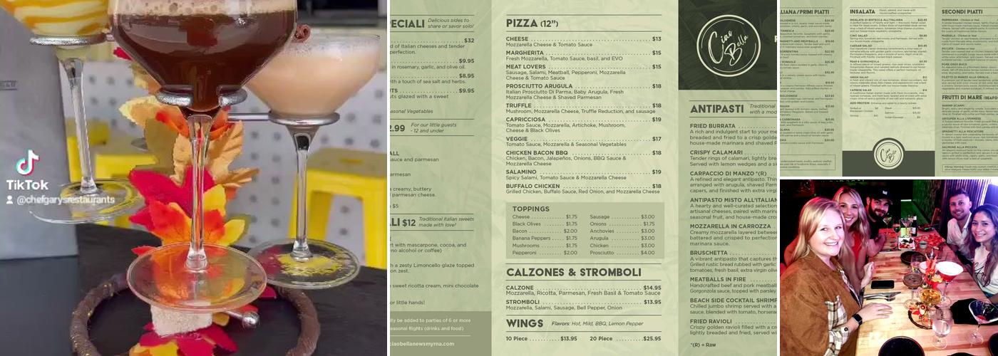 CIAO BELLA NSB ITALIAN RESTAURANT PIZZERIA SEAFOOD AND STEAK AND MARTINI WINE BAR Menu