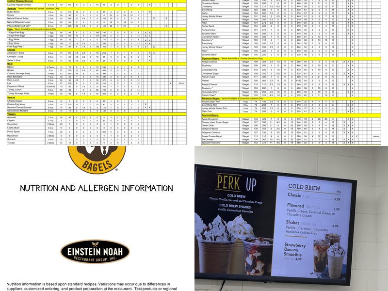 Einstein Bros. Bagels Menu