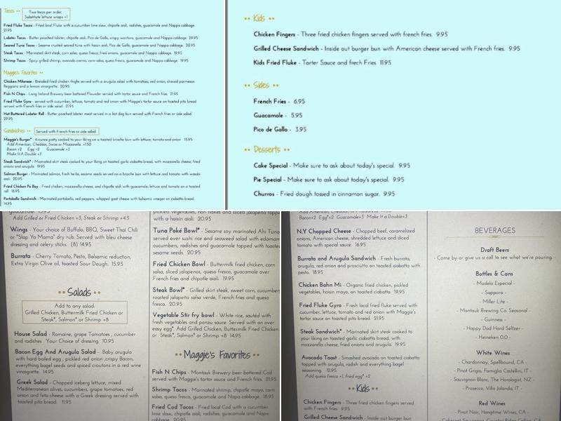 Maggie's eatery Menu