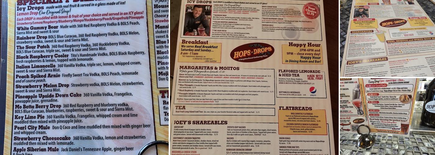 Hops n Drops Menu
