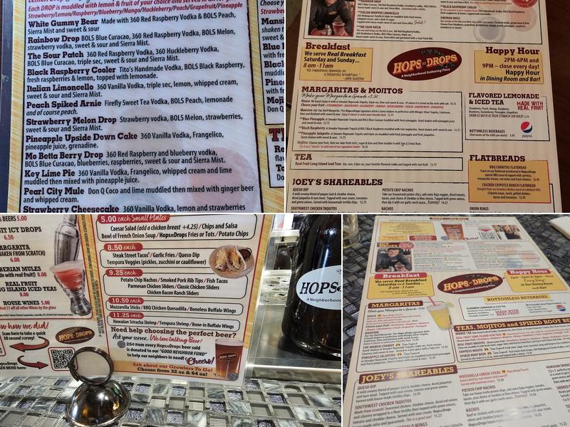 Hops n Drops Menu