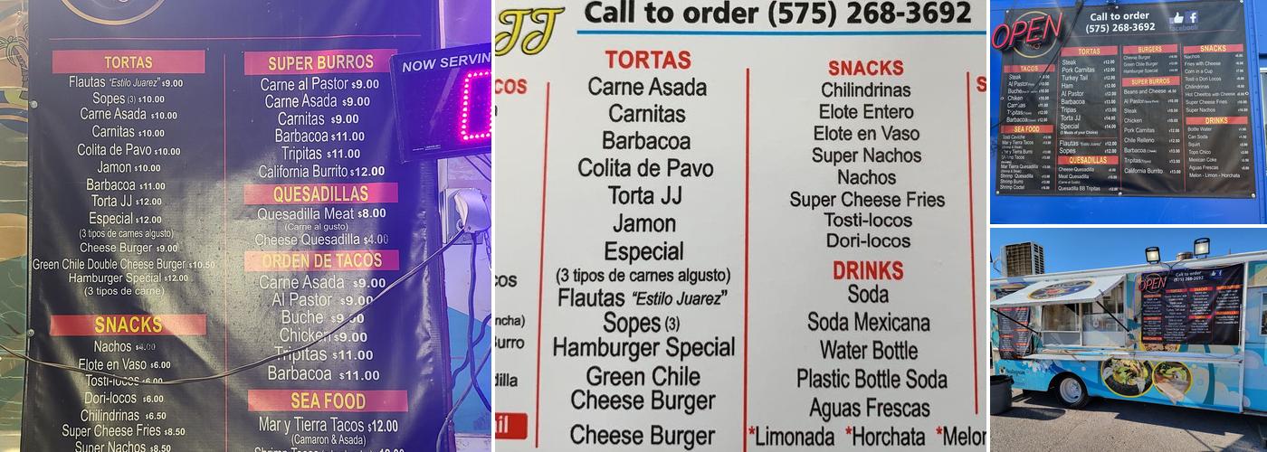 Tacos JJ Menu