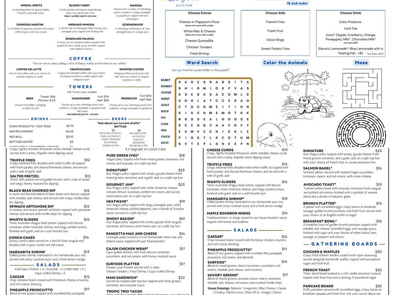 Surfside Kitchen Menu