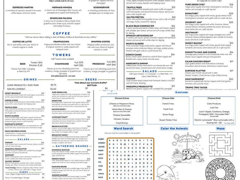 Surfside Kitchen Menu