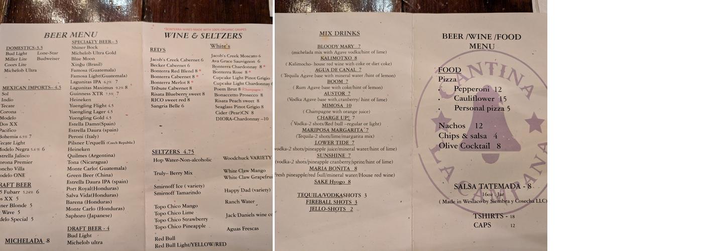 Mercado Weslaco/Cantina La Campana Menu