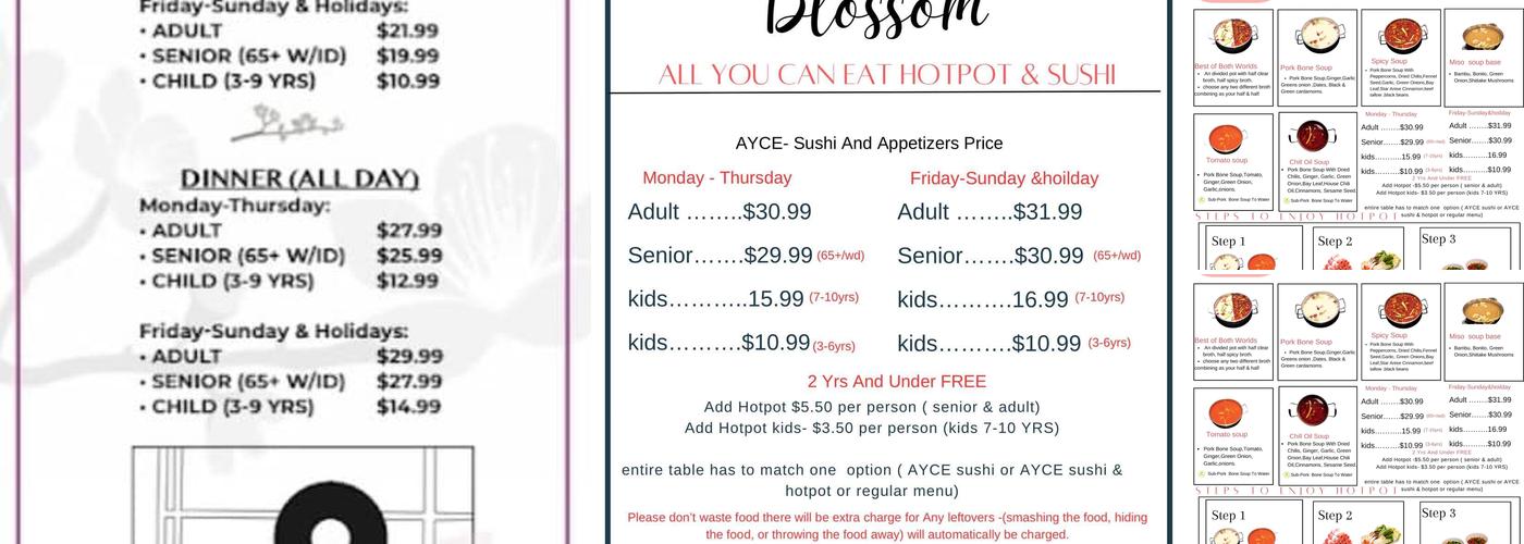 BLOSSOM HOTPOT AYCE Menu