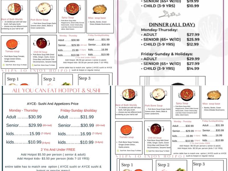 BLOSSOM HOTPOT AYCE Menu