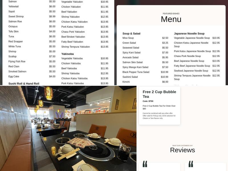 YI Hot Pot & Sushi & BBQ Menu