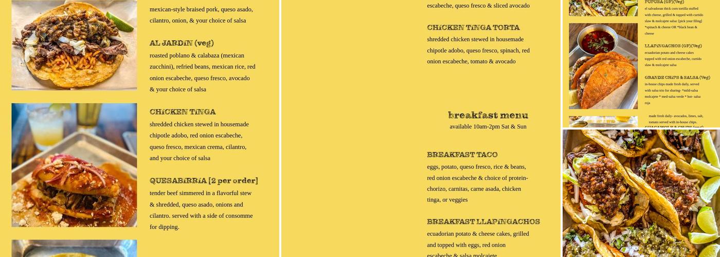 Mestizo Brew Cantina Menu