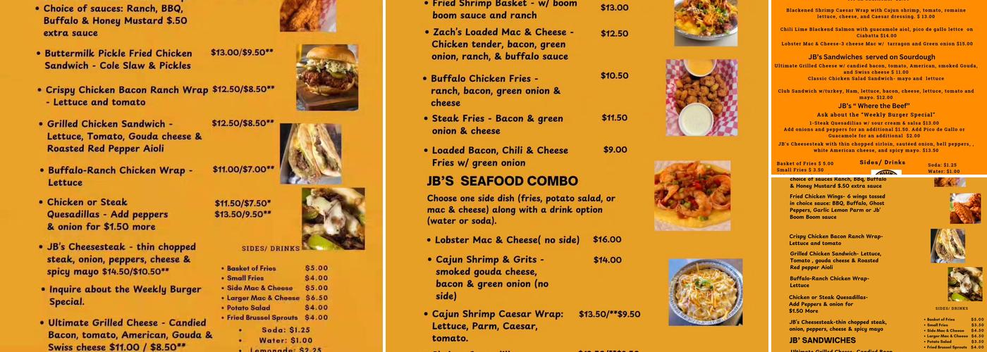 JB's Rolling Bistro, LLC Menu