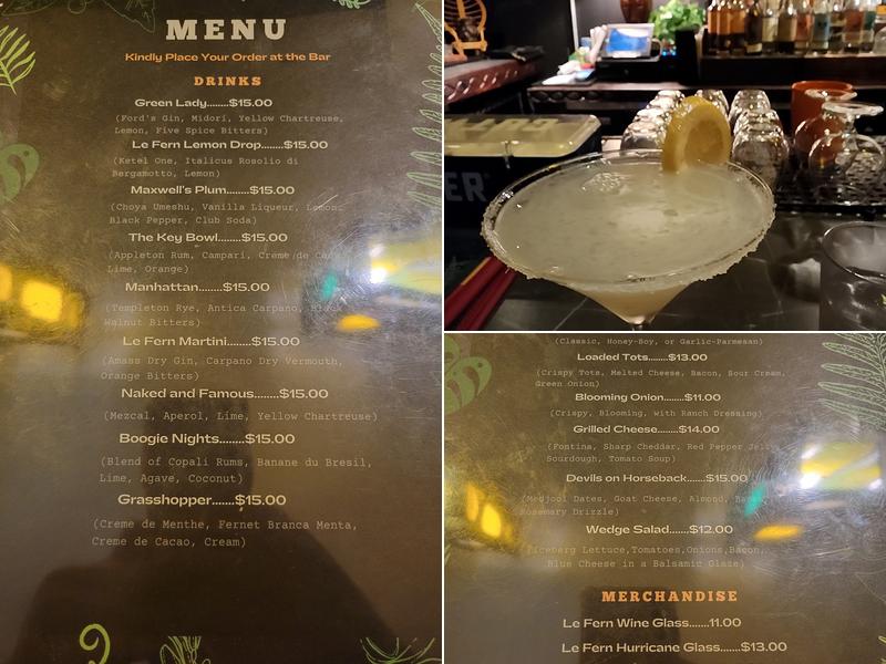 Le Fern Bar Now Sancho's Cantina Menu