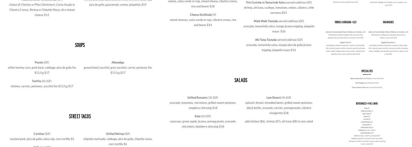 LOW DESERT / MODERN MEXICAN Menu