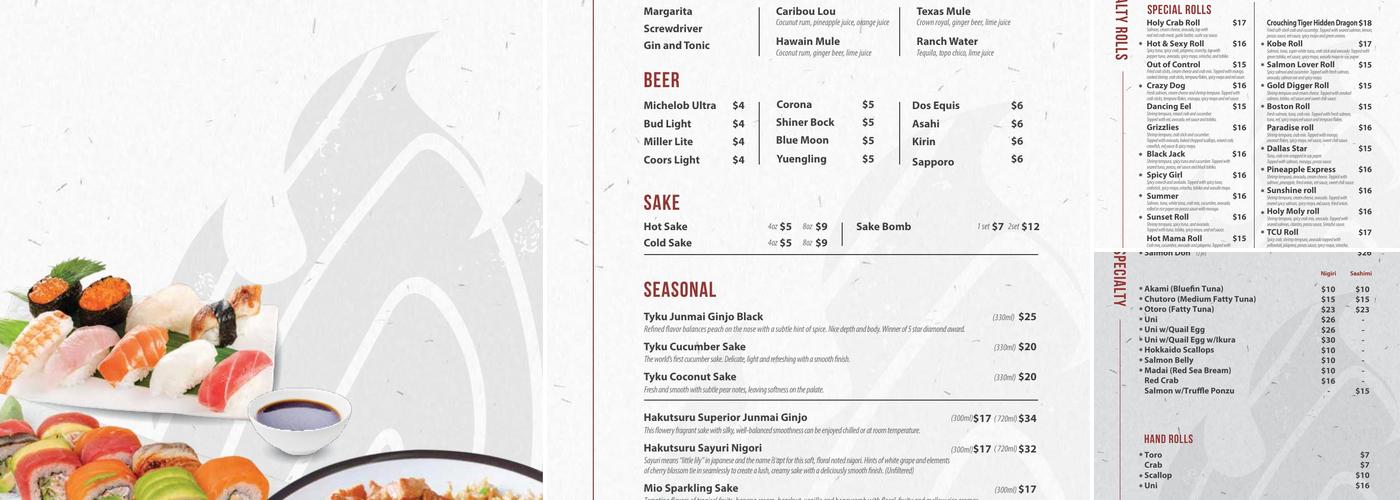 Kobe steakhouse & sushi Menu