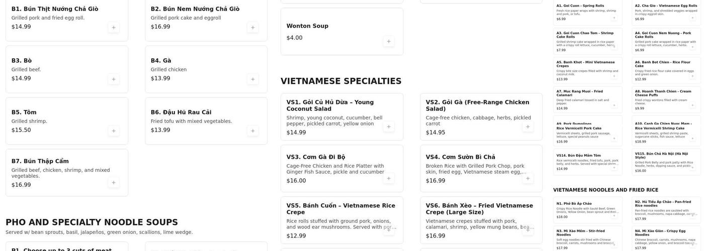 Saigon 512 Menu