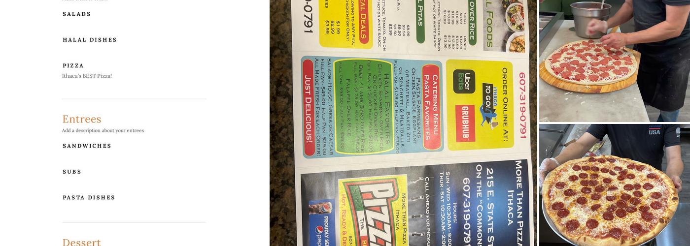 More Than Pizza Ithaca Menu