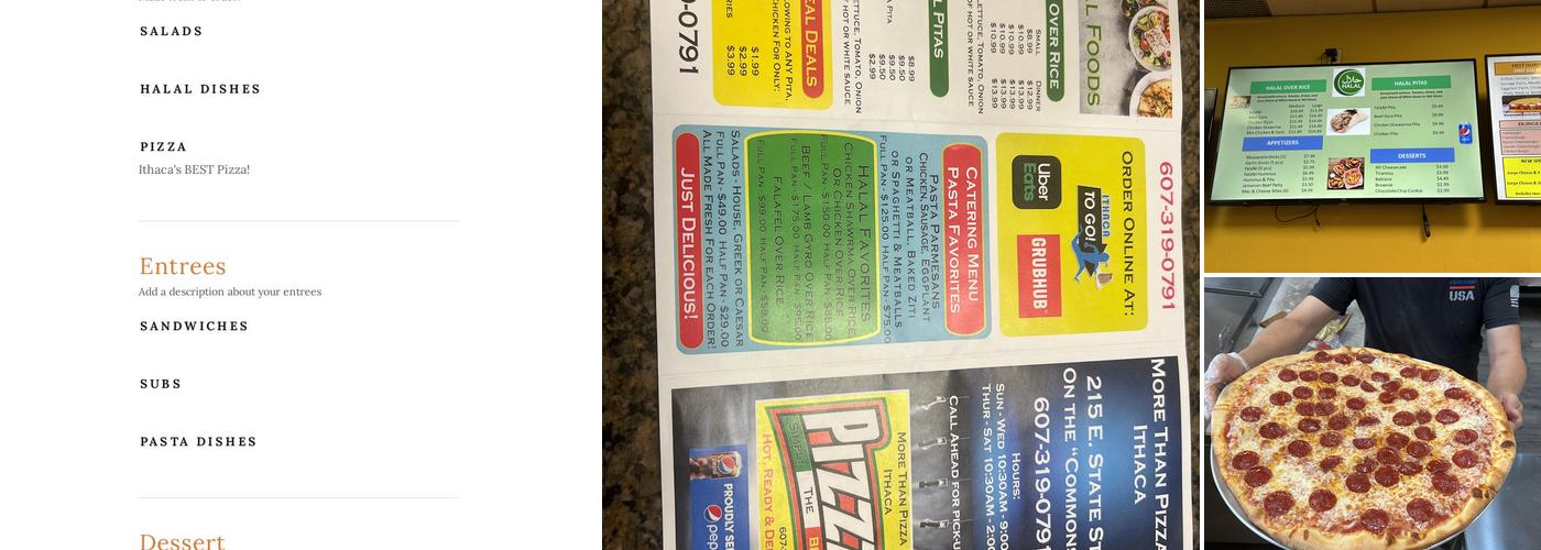 More Than Pizza Ithaca Menu