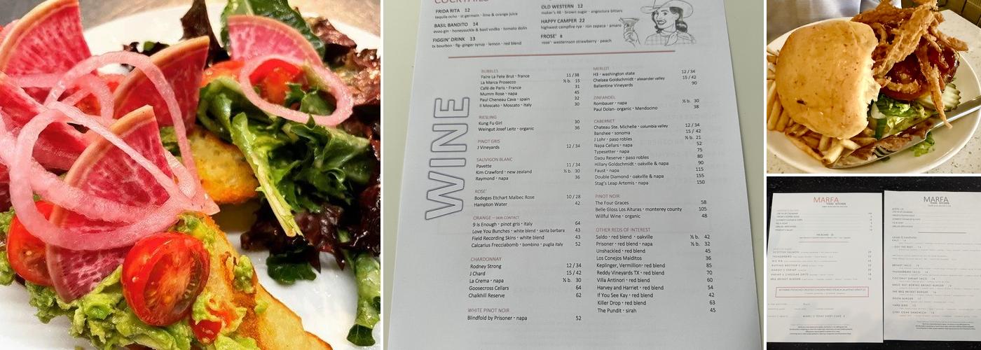 Marfa Texas Kitchen Menu