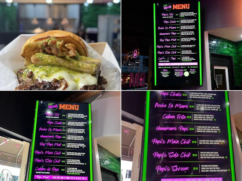 Papi Smash'd Burger Menu