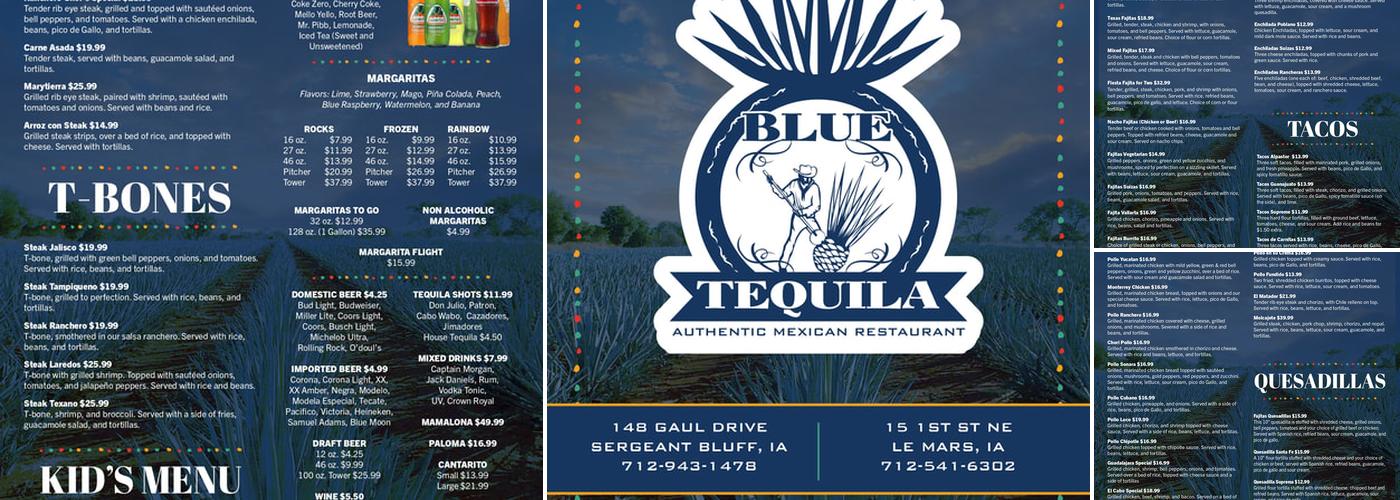 Blue Tequila Menu