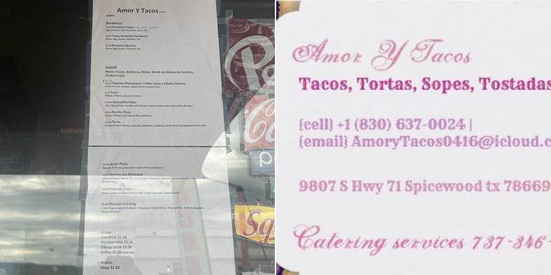 Amor Y Tacos Est 2022 Menu