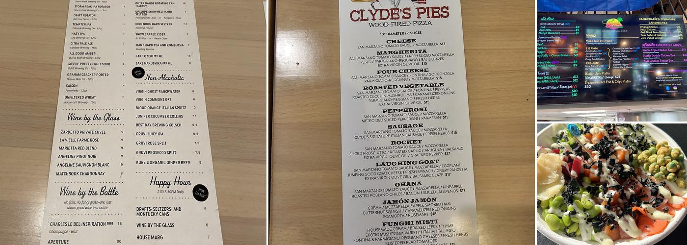 The Commons Food Hall and Bar Menu