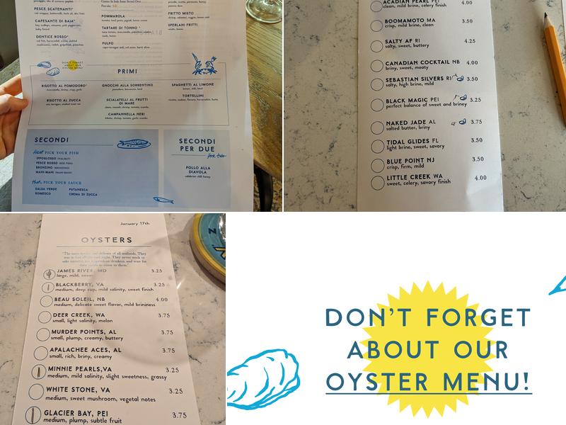 Alici Oyster Bar Menu
