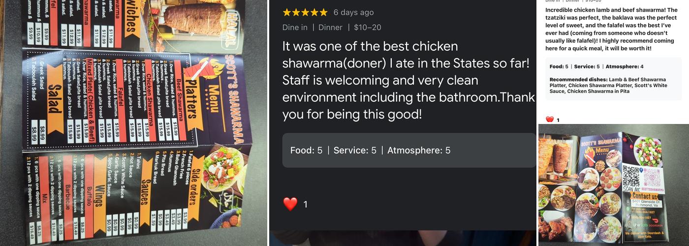 Scott's Shawarma(Glenside Drive) Menu