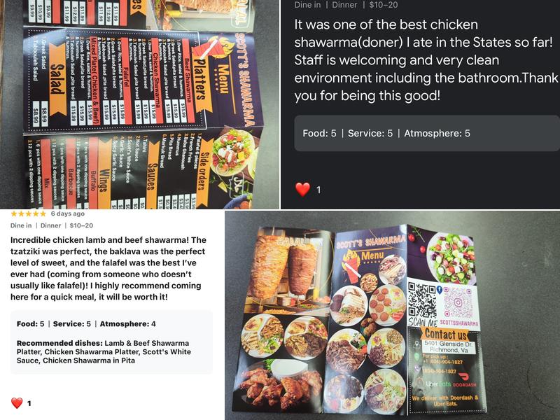 Scott's Shawarma(Glenside Drive) Menu