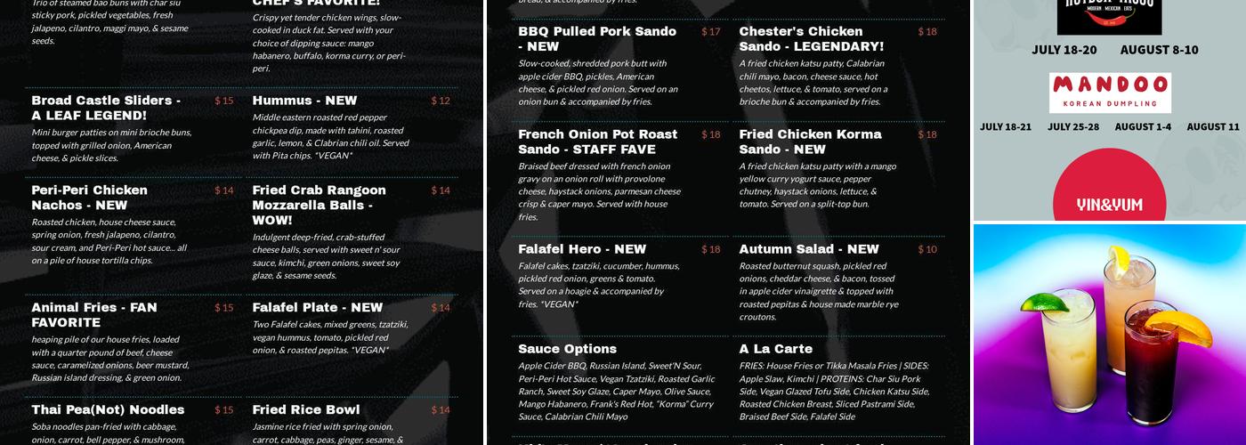 Broad Leaf Brewery + Spirits - Westside Menu